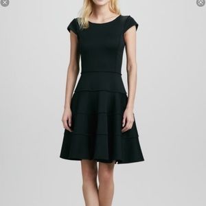 Halston Heritage Ponte Fit and Flare Dress Black Size Medium